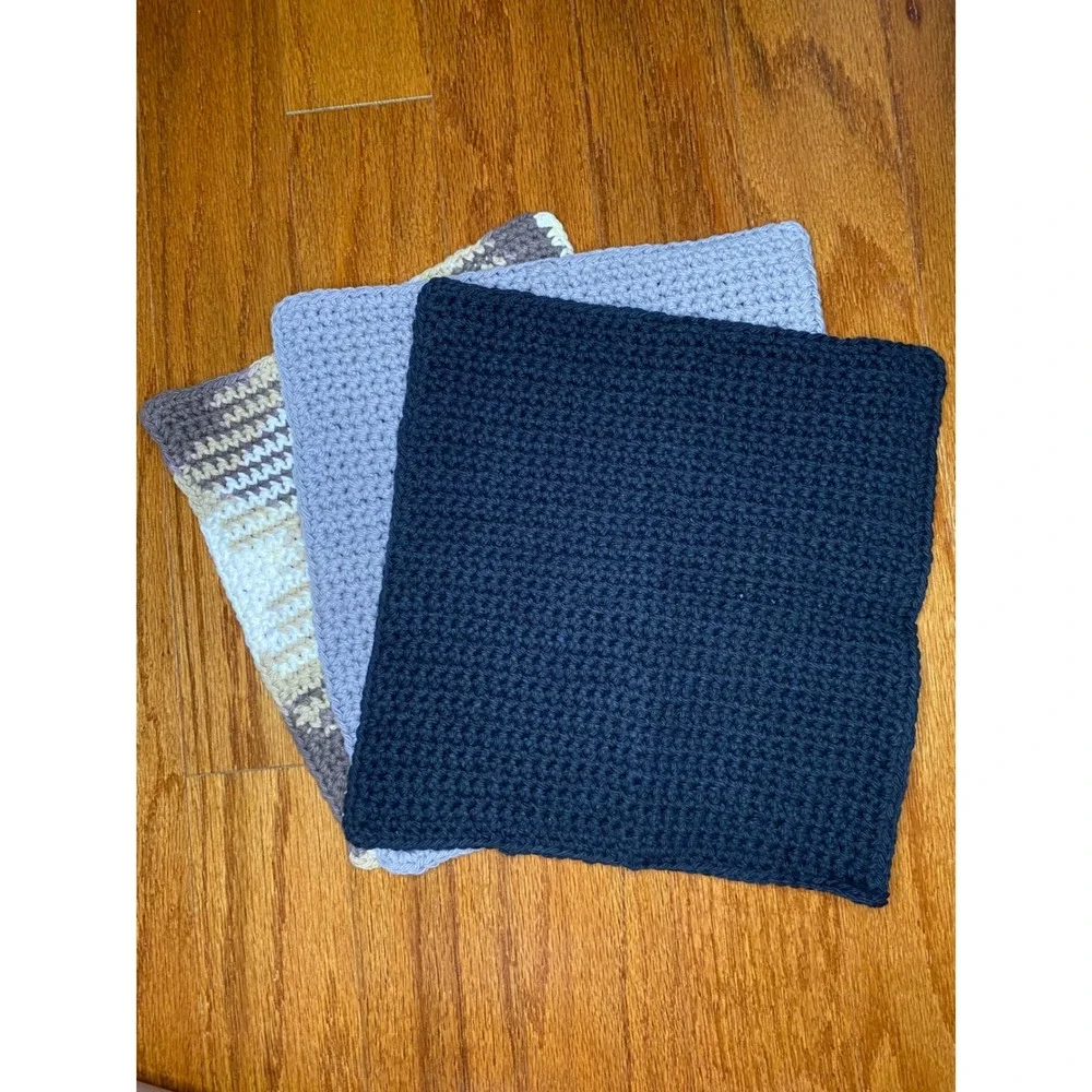 Set of 3 Handmade Crochet‎ Washcloths
